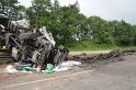 LKW umgestuerzt A 1 Rich Saarbruecken P151